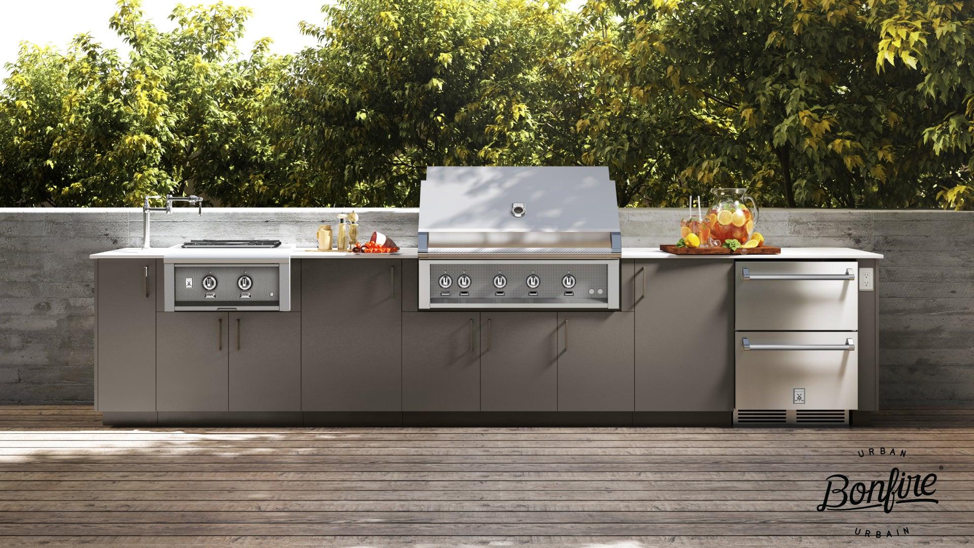 Urban Bonfire Grill and Side Burner with Drawer Refrigerators